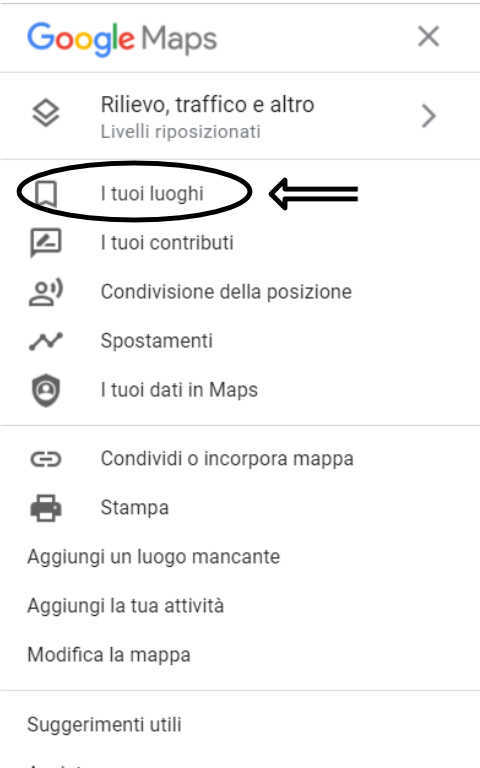 voci menu google maps