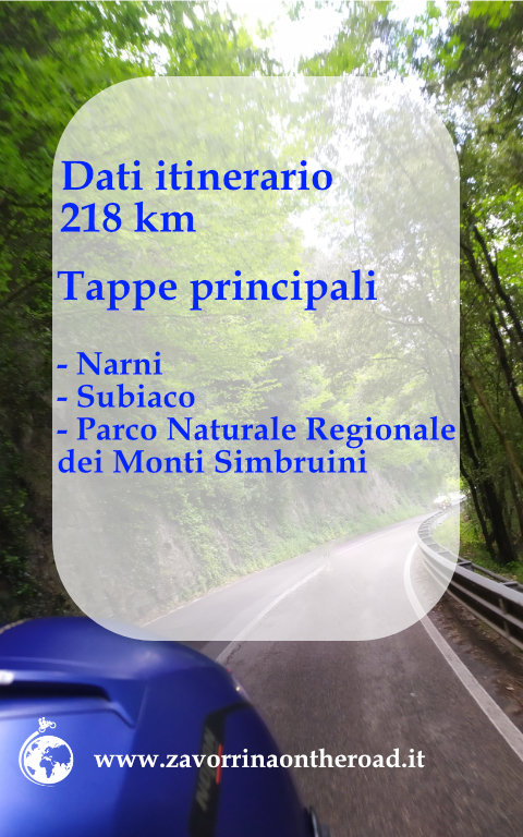dati e tappe dell'itinerario in moto in Ciociaria