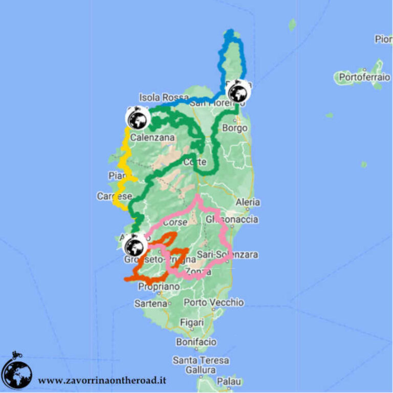Itinerario in moto lungo la Corsica