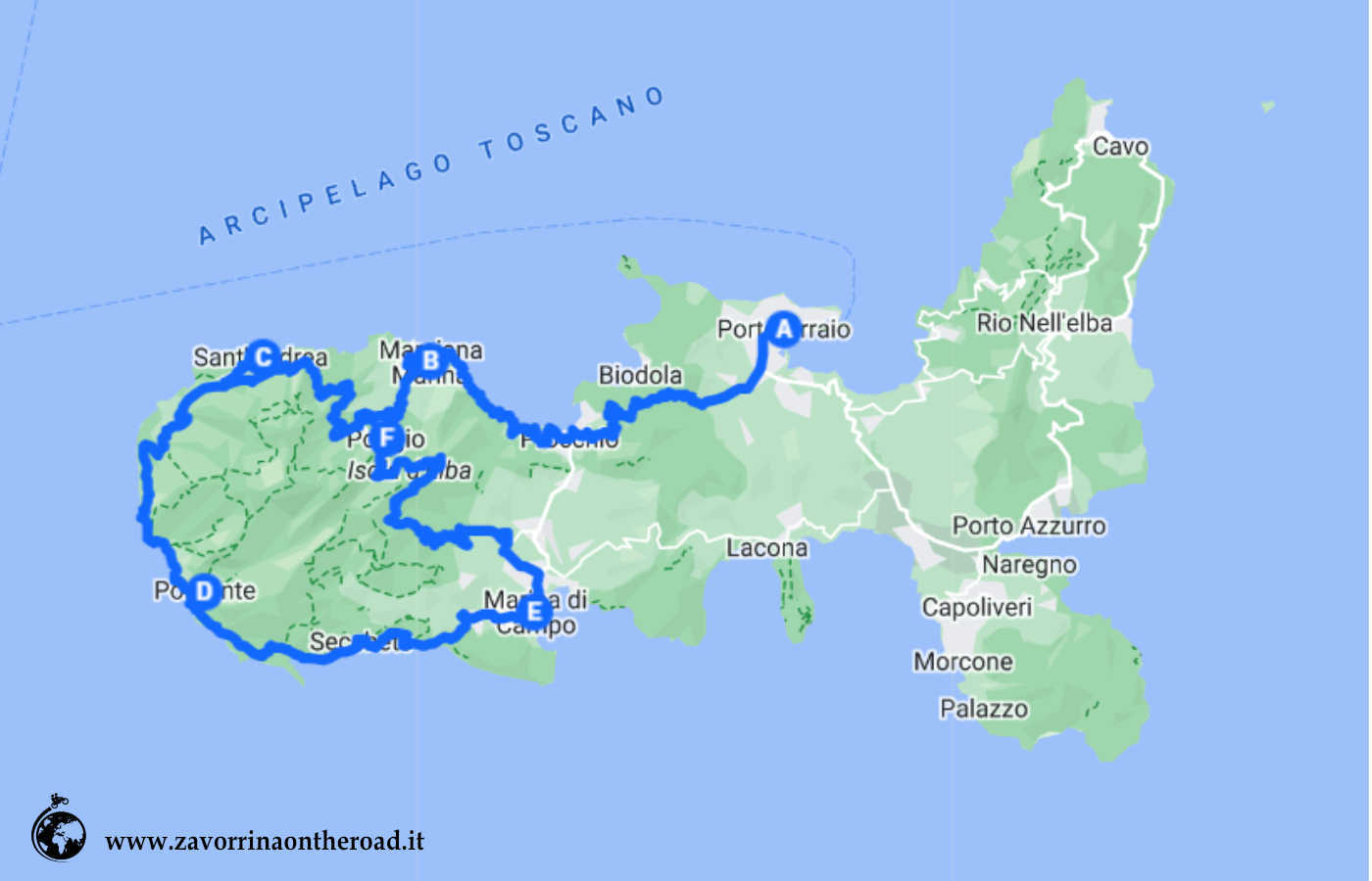 itinerario in moto Isola d'Elba occidentale